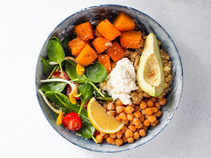 Ensalada de quinoa y garbanzos