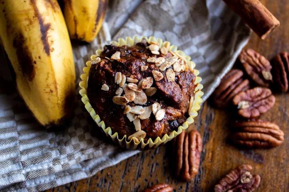Muffins de avena y plátano sin azúcar